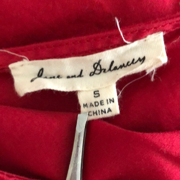 Jane & Delancey top bouse Small Lace Up Back Boho Peasant top Bell sleeves Red - Picture 5 of 7